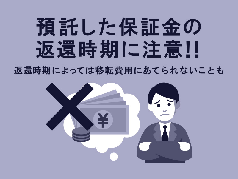 預託した保証金の返還時期に注意！